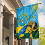 Personalized Happy Rwanda Independence Day Garden Flag Coat Of Arms With Map
