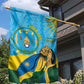 Personalized Happy Rwanda Independence Day Garden Flag Coat Of Arms With Map