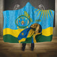 Personalized Happy Rwanda Independence Day Hooded Blanket Coat Of Arms With Map