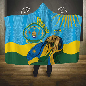 Personalized Happy Rwanda Independence Day Hooded Blanket Coat Of Arms With Map