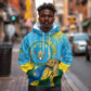 Personalized Happy Rwanda Independence Day Hoodie Coat Of Arms With Map