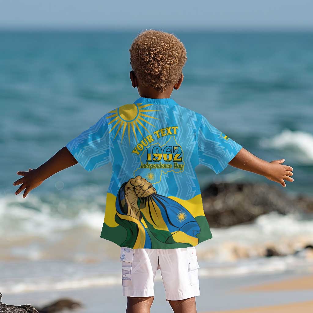 Personalized Happy Rwanda Independence Day Kid Hawaiian Shirt Coat Of Arms With Map