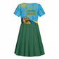 Personalized Happy Rwanda Independence Day Kid Short Sleeve Dress Coat Of Arms With Map