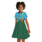 Personalized Happy Rwanda Independence Day Kid Short Sleeve Dress Coat Of Arms With Map