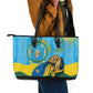 Personalized Happy Rwanda Independence Day Leather Tote Bag Coat Of Arms With Map