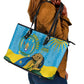 Personalized Happy Rwanda Independence Day Leather Tote Bag Coat Of Arms With Map