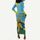 Personalized Happy Rwanda Independence Day Long Sleeve Bodycon Dress Coat Of Arms With Map LT15
