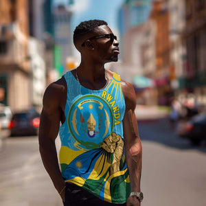 Personalized Happy Rwanda Independence Day Men Tank Top Coat Of Arms With Map