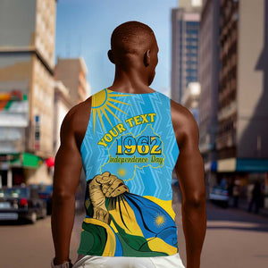 Personalized Happy Rwanda Independence Day Men Tank Top Coat Of Arms With Map