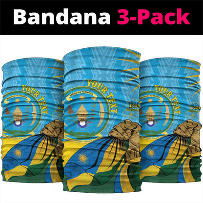 Happy Rwanda Independence Day Neck Gaiter Coat Of Arms With Map - African Pride