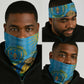 Happy Rwanda Independence Day Neck Gaiter Coat Of Arms With Map - African Pride