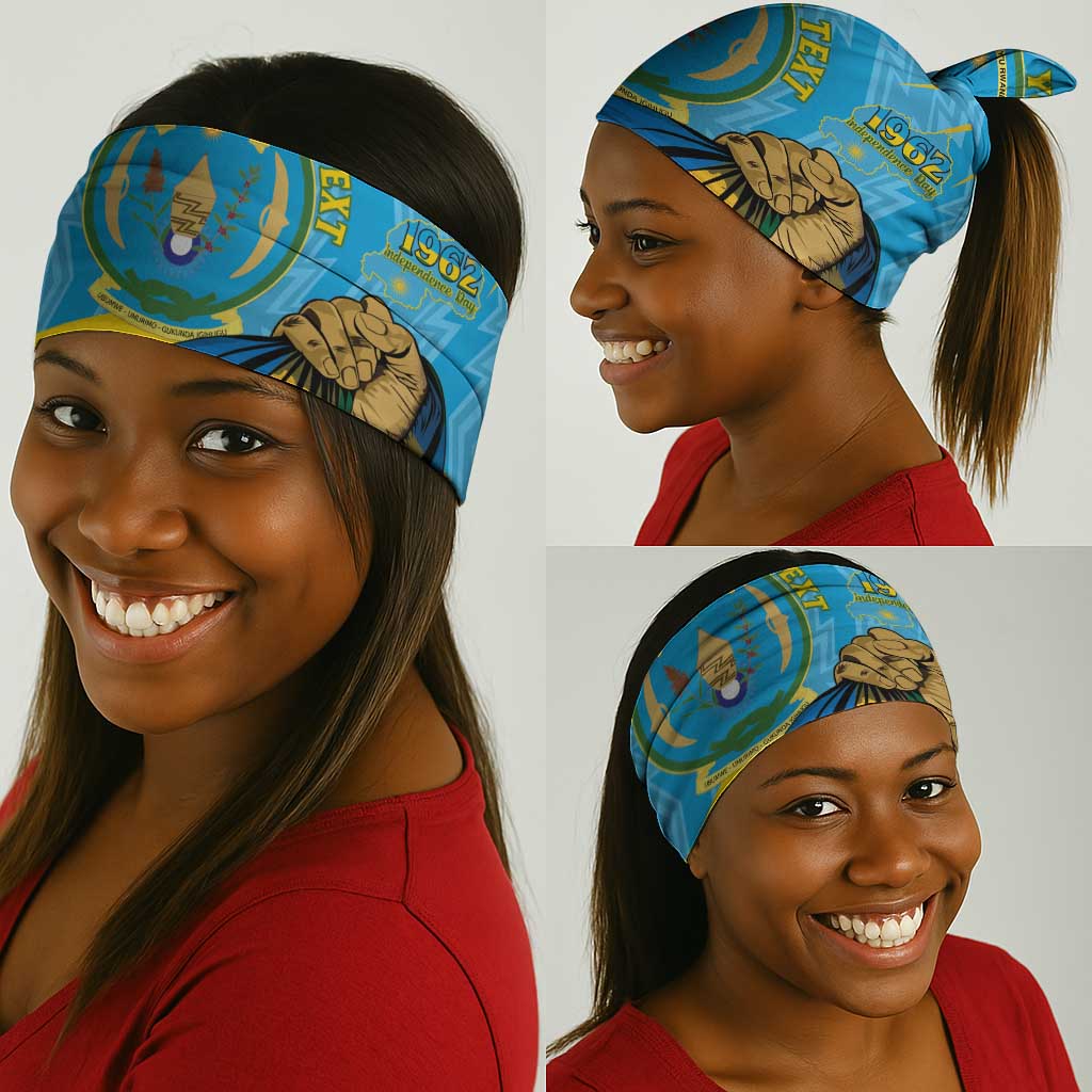 Happy Rwanda Independence Day Neck Gaiter Coat Of Arms With Map - African Pride