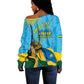 Personalized Happy Rwanda Independence Day Off Shoulder Sweater Coat Of Arms With Map