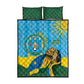 Personalized Happy Rwanda Independence Day Quilt Bed Set Coat Of Arms With Map