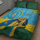Personalized Happy Rwanda Independence Day Quilt Bed Set Coat Of Arms With Map
