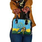 Personalized Happy Rwanda Independence Day Shoulder Handbag Coat Of Arms With Map