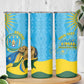 Personalized Happy Rwanda Independence Day Skinny Tumbler Coat Of Arms With Map