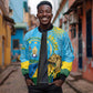 Personalized Happy Rwanda Independence Day Sleeve Zip Bomber Jacket Coat Of Arms With Map