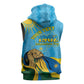 Personalized Happy Rwanda Independence Day Sleeveless Hoodie Coat Of Arms With Map - African Pride