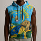 Personalized Happy Rwanda Independence Day Sleeveless Zip Hoodie Coat Of Arms With Map - African Pride