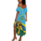 Personalized Happy Rwanda Independence Day Summer Maxi Dress Coat Of Arms With Map