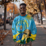 Personalized Happy Rwanda Independence Day Sweatshirt Coat Of Arms With Map