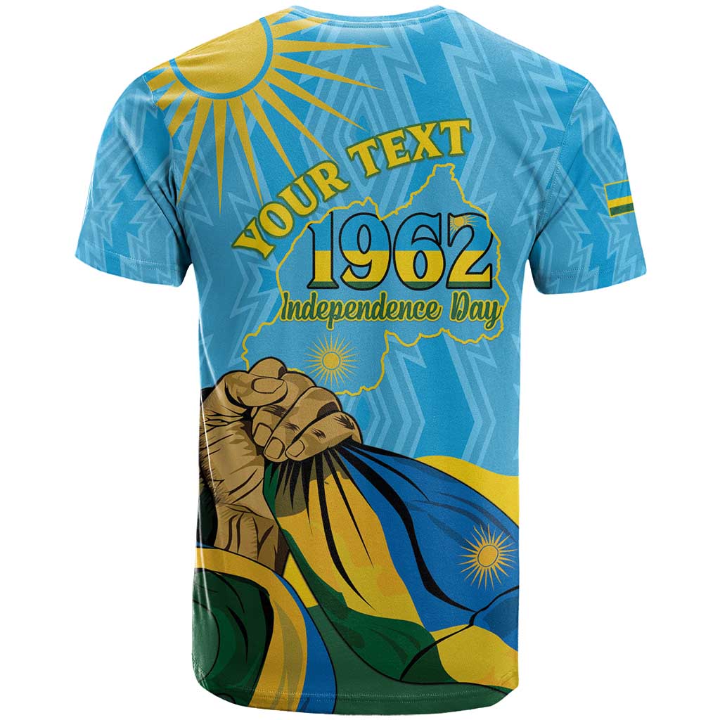 Personalized Happy Rwanda Independence Day T shirt Coat Of Arms With Map