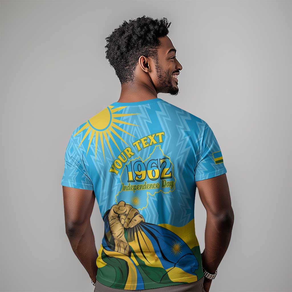 Personalized Happy Rwanda Independence Day T shirt Coat Of Arms With Map