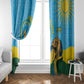 Personalized Happy Rwanda Independence Day Window Curtain Coat Of Arms With Map