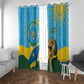 Personalized Happy Rwanda Independence Day Window Curtain Coat Of Arms With Map