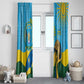 Personalized Happy Rwanda Independence Day Window Curtain Coat Of Arms With Map