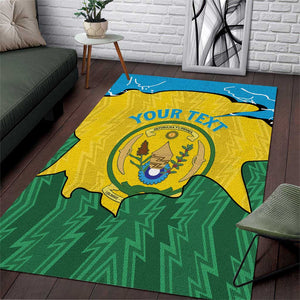 Personalized Jamhuri ya Rwanda Area Rug Coat Of Arms Imigongo Pattern