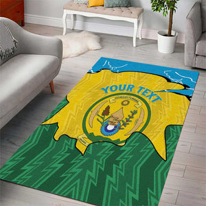 Personalized Jamhuri ya Rwanda Area Rug Coat Of Arms Imigongo Pattern