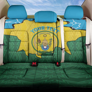 Personalized Jamhuri ya Rwanda Back Car Seat Cover Coat Of Arms Imigongo Pattern