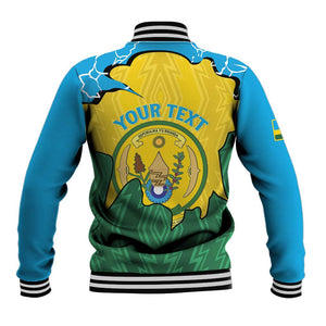 Personalized Jamhuri ya Rwanda Baseball Jacket Coat Of Arms Imigongo Pattern