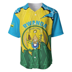 Personalized Jamhuri ya Rwanda Baseball Jersey Coat Of Arms Imigongo Pattern