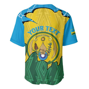 Personalized Jamhuri ya Rwanda Baseball Jersey Coat Of Arms Imigongo Pattern