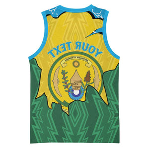 Personalized Jamhuri ya Rwanda Basketball Jersey Coat Of Arms Imigongo Pattern - African Pride