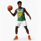 Personalized Jamhuri ya Rwanda Basketball Jersey Coat Of Arms Imigongo Pattern - African Pride