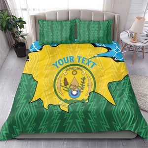 Personalized Jamhuri ya Rwanda Bedding Set Coat Of Arms Imigongo Pattern