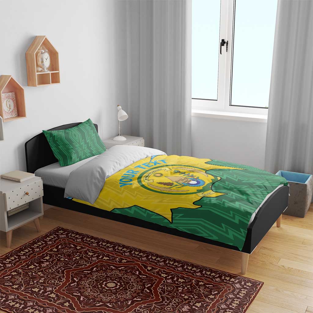 Personalized Jamhuri ya Rwanda Bedding Set Coat Of Arms Imigongo Pattern