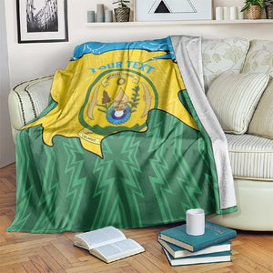 Personalized Jamhuri ya Rwanda Blanket Coat Of Arms Imigongo Pattern