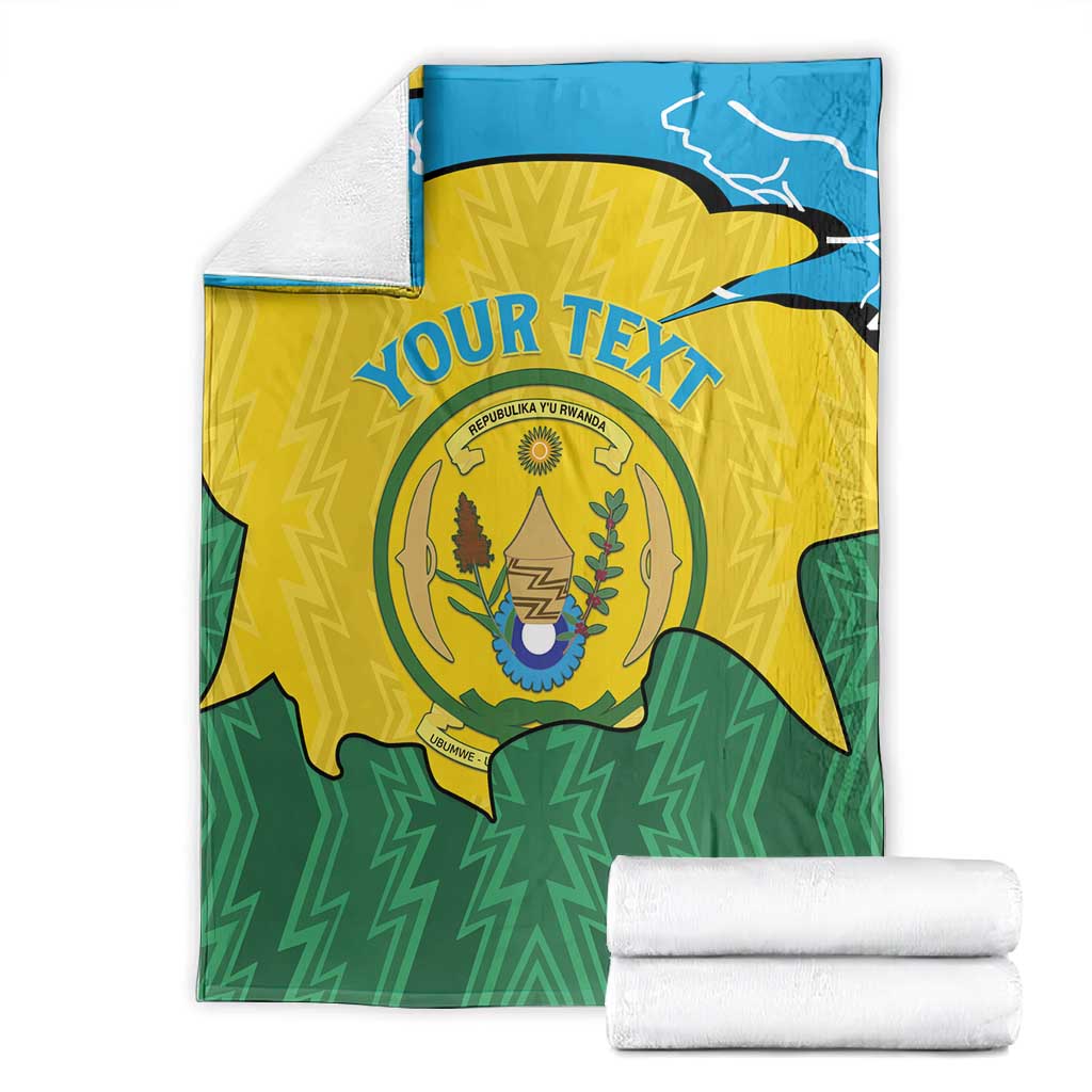 Personalized Jamhuri ya Rwanda Blanket Coat Of Arms Imigongo Pattern