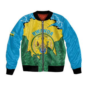 Personalized Jamhuri ya Rwanda Bomber Jacket Coat Of Arms Imigongo Pattern
