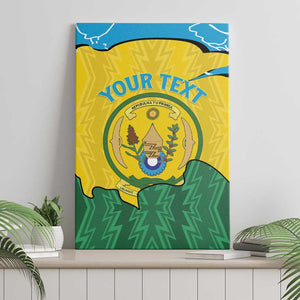 Personalized Jamhuri ya Rwanda Canvas Wall Art Coat Of Arms Imigongo Pattern