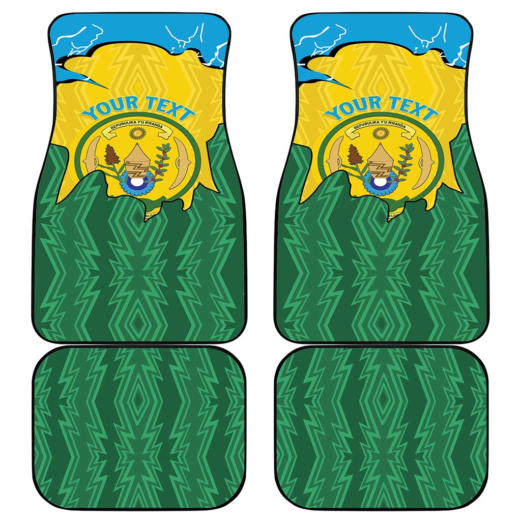 Personalized Jamhuri ya Rwanda Car Mats Coat Of Arms Imigongo Pattern