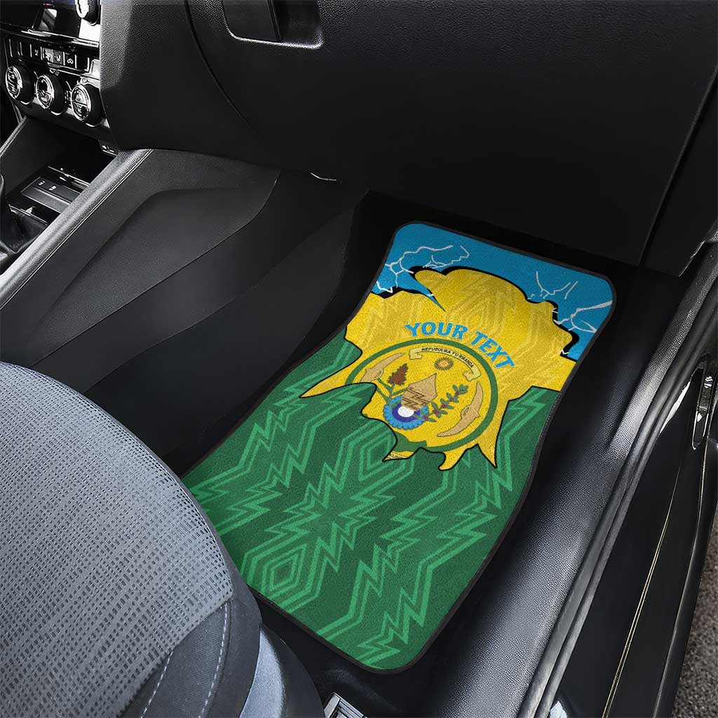 Personalized Jamhuri ya Rwanda Car Mats Coat Of Arms Imigongo Pattern