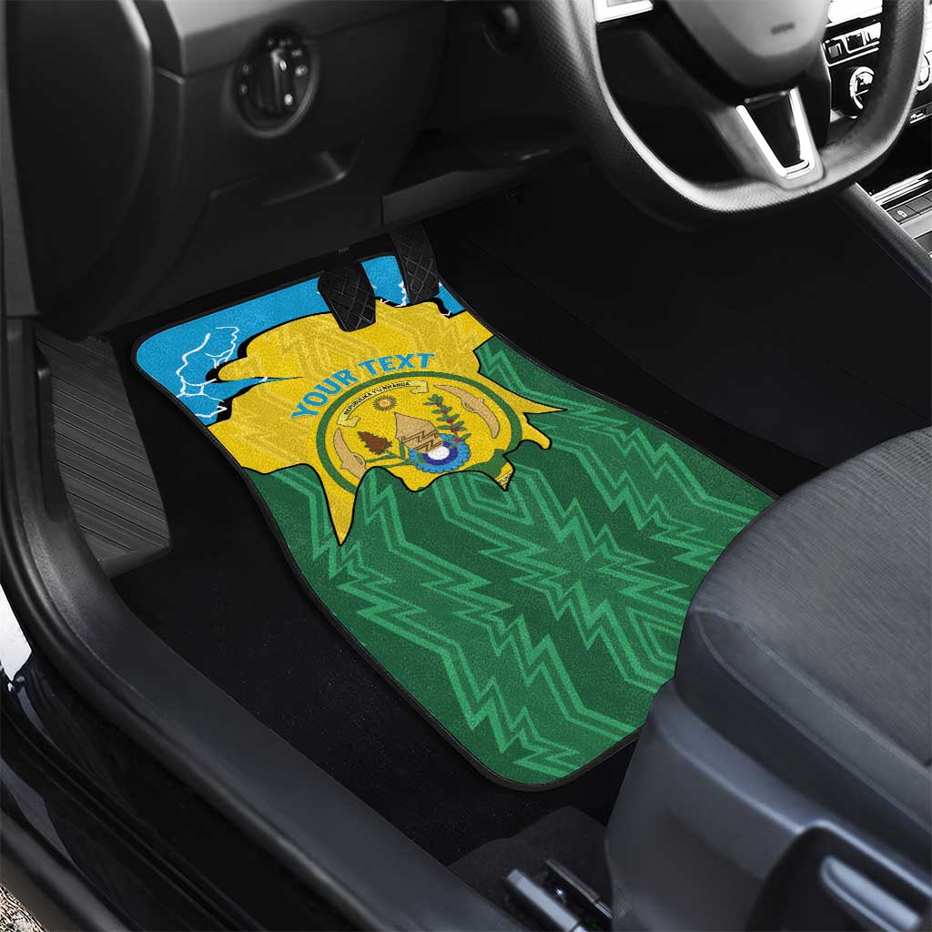 Personalized Jamhuri ya Rwanda Car Mats Coat Of Arms Imigongo Pattern