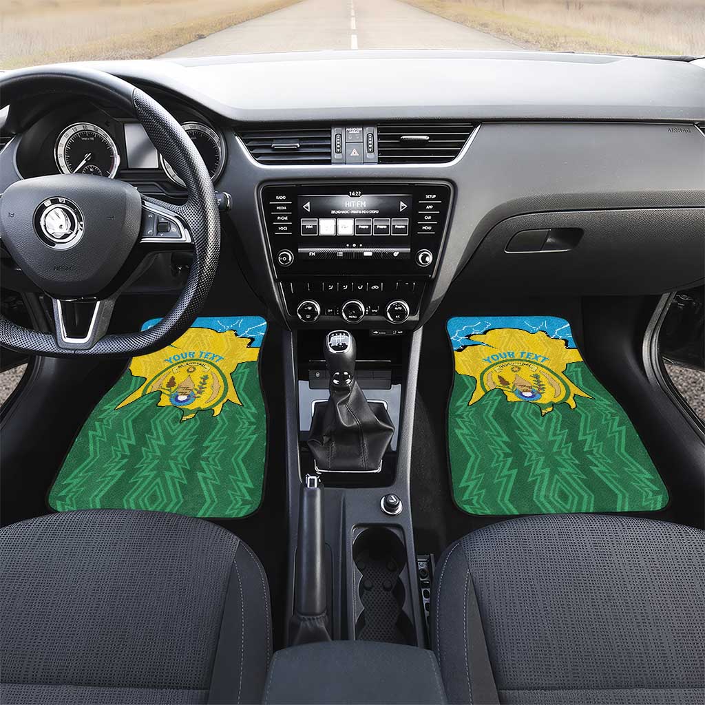Personalized Jamhuri ya Rwanda Car Mats Coat Of Arms Imigongo Pattern