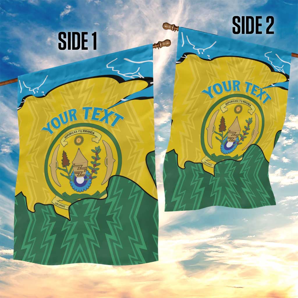 Personalized Jamhuri ya Rwanda Garden Flag Coat Of Arms Imigongo Pattern
